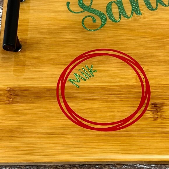 Treats for Santa Cookie Tray Cutting Board Resin Wood Cutting Board Charcuterie - Picture 6 of 7